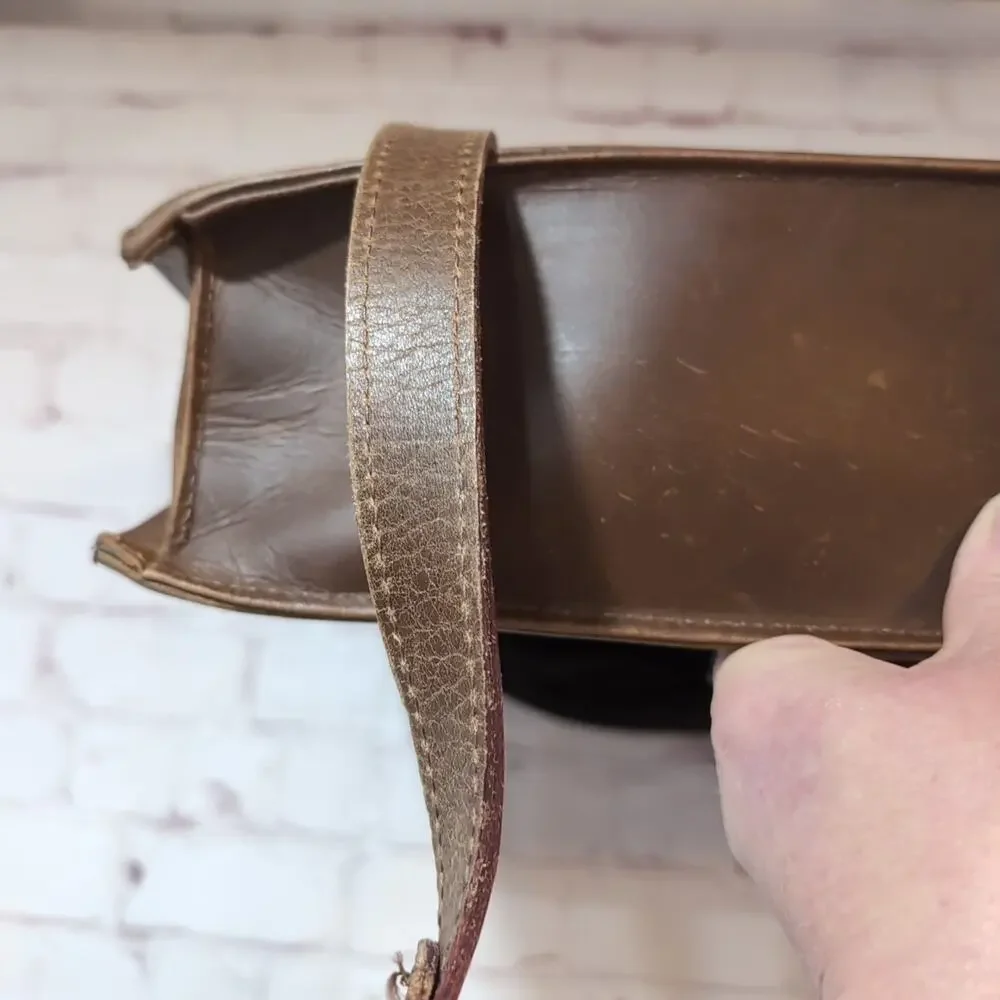 The Leather Farm Buffalo Leather Briefcase Organizer Messenger Bag Magnetic Flap